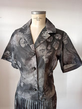 Charger l'image dans la galerie, 1950s 1960s - TERGAL, France - Stunning Grey Abstract Dress - W42 (106cm)