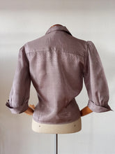 Cargar imagen en el visor de la galería, 1940s - Gorgeous Lilac Textured Rayon Blouse - Sz 42