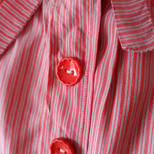 Load image into Gallery viewer, 1930s 1940s - Adorable Red Striped Satin Blouse - W39 (100cm)
