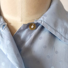 Load image into Gallery viewer, 1930s 1940s - Gorgeous Light Blue Satin Silk Blouse - Sz 42