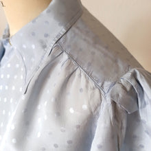 Load image into Gallery viewer, 1930s 1940s - Gorgeous Light Blue Satin Silk Blouse - Sz 42