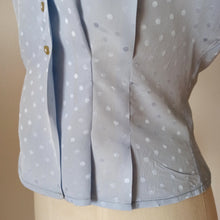 Load image into Gallery viewer, 1930s 1940s - Gorgeous Light Blue Satin Silk Blouse - Sz 42