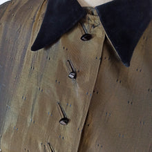 Charger l'image dans la galerie, 1940s 1950s - Stunning Green Silk Velvet Dress - W27.5 (70cm)