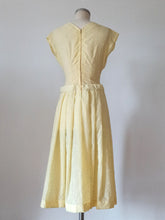 Charger l'image dans la galerie, 1940s - Delightful Yellow Pale Sheer Dress - W27 (68cm)