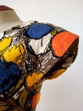 Charger l'image dans la galerie, 1950s - Spectacular Abstract Barkcloth Dress - W24 (60cm)