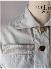 Load image into Gallery viewer, 1950s - Beautiful Light Green Textured Silk Blouse - Sz.46