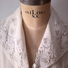 Charger l'image dans la galerie, 1950s - Exquisite White Cotton Blouse - Sz 42