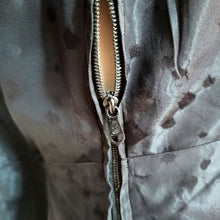 Charger l'image dans la galerie, 1950s - Stunning Black Textured Satin Dress - W30 (76cm)