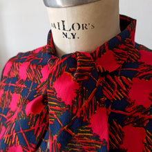 Load image into Gallery viewer, 1960s - Gorgeous Ascot Collar Silk Dress - W31 (80cm)