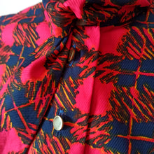 Load image into Gallery viewer, 1960s - Gorgeous Ascot Collar Silk Dress - W31 (80cm)