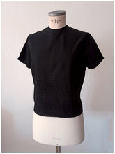 Load image into Gallery viewer, 1960s - Gorgeous Black Cotton Blouse - Sz. 44