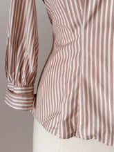 Charger l'image dans la galerie, 1940s 1950s - Fabulous Striped Cotton Blouse - Sz 46