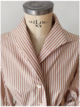 Charger l'image dans la galerie, 1940s 1950s - Fabulous Striped Cotton Blouse - Sz 46
