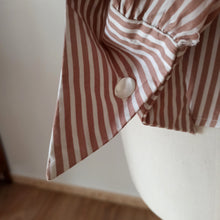 Charger l'image dans la galerie, 1940s 1950s - Fabulous Striped Cotton Blouse - Sz 46