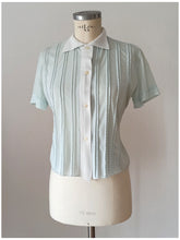 Charger l'image dans la galerie, 1950s - Sweet Baby Blue Nylon Blouse - Sz 44