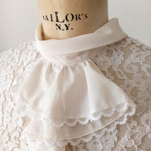 Load image into Gallery viewer, 1960s - Fabulous Jabot Collar Nylon Lace Blouse - Sz 42
