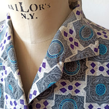 Charger l'image dans la galerie, 1950s - MARYFORD - Gorgeous Printed Cotton Blouse - Sz 44