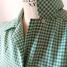 Load image into Gallery viewer, 1940s - Adorable Green Checked Cotton Blouse - Sz 40