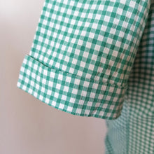 Load image into Gallery viewer, 1940s - Adorable Green Checked Cotton Blouse - Sz 40