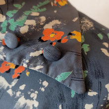 Cargar imagen en el visor de la galería, 1940s - Ultragorgeous Pigeon Blue Floral Rayon Dress - W28.5 (72cm)