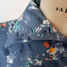 Cargar imagen en el visor de la galería, 1940s - Ultragorgeous Pigeon Blue Floral Rayon Dress - W28.5 (72cm)