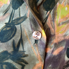 Charger l'image dans la galerie, 1950s 1960s - TERGAL, France - Roseprint Satin Blouse - Sz 48