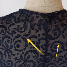Cargar imagen en el visor de la galería, 1930s - Exquisite Art Deco Ink Blue Sheer Dress - W39 (100cm)