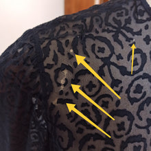 Cargar imagen en el visor de la galería, 1930s - Exquisite Art Deco Ink Blue Sheer Dress - W39 (100cm)