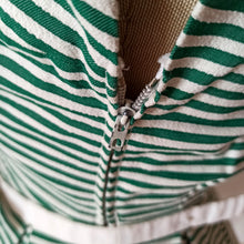 Charger l'image dans la galerie, 1950s - Iconic French Green Stripes Cotton Dress - W25 (64cm)