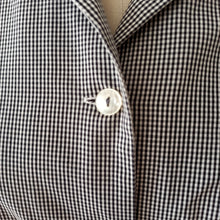 Charger l'image dans la galerie, 1950s - Gorgeous Black White Vichy Cotton Blouse - Sz 44