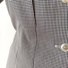 Charger l'image dans la galerie, 1950s - Gorgeous Black White Vichy Cotton Blouse - Sz 44