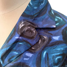 Charger l'image dans la galerie, 1960s - Amazing Blue Abstract Blouse - Sz 38