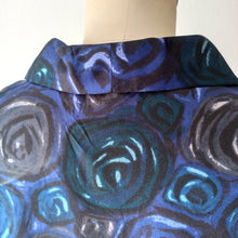 Charger l'image dans la galerie, 1960s - Amazing Blue Abstract Blouse - Sz 38
