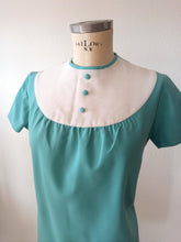 Charger l'image dans la galerie, 1960s - Adorable Turquoise White Dress