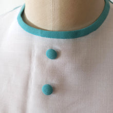 Charger l'image dans la galerie, 1960s - Adorable Turquoise White Dress