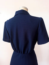Carica l'immagine nel visualizzatore di Gallery, 1960s 1970s - Does 40s Navy Blue Dress - W28 (72cm)