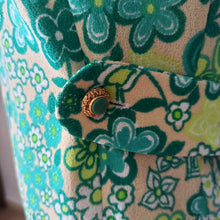 Load image into Gallery viewer, 1960s - Fabulous Green Floral Dress - W31 (80cm)