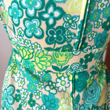 Load image into Gallery viewer, 1960s - Fabulous Green Floral Dress - W31 (80cm)