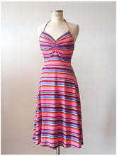 Load image into Gallery viewer, 1970s - GADGING - Superb Striped Summer Dress - W30 (76cm)
