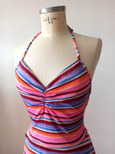 Load image into Gallery viewer, 1970s - GADGING - Superb Striped Summer Dress - W30 (76cm)