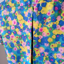 Load image into Gallery viewer, 1960s - Colorful Floral Satin Blouse