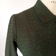 Carica l'immagine nel visualizzatore di Gallery, 1960s - Delicious Green Leaves Gab Wool Dress - W29 (74cm)