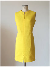 Load image into Gallery viewer, 1960s - Fabulous Yellow Textured Dress - W32 (82cm)