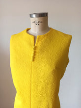 Load image into Gallery viewer, 1960s - Fabulous Yellow Textured Dress - W32 (82cm)