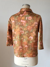 Load image into Gallery viewer, 1960s - THUREX, France - Cute Abstract Satin Blouse - Sz 42
