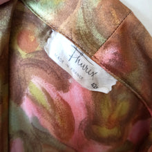 Load image into Gallery viewer, 1960s - THUREX, France - Cute Abstract Satin Blouse - Sz 42