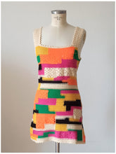 Load image into Gallery viewer, 1960s 1970s - Gorgeous Handknitted Colorful Dress - W28 (70cm)
