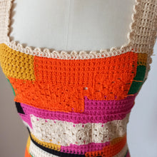 Load image into Gallery viewer, 1960s 1970s - Gorgeous Handknitted Colorful Dress - W28 (70cm)