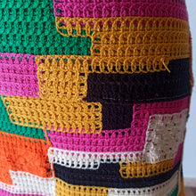 Load image into Gallery viewer, 1960s 1970s - Gorgeous Handknitted Colorful Dress - W28 (70cm)