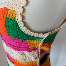 Load image into Gallery viewer, 1960s 1970s - Gorgeous Handknitted Colorful Dress - W28 (70cm)